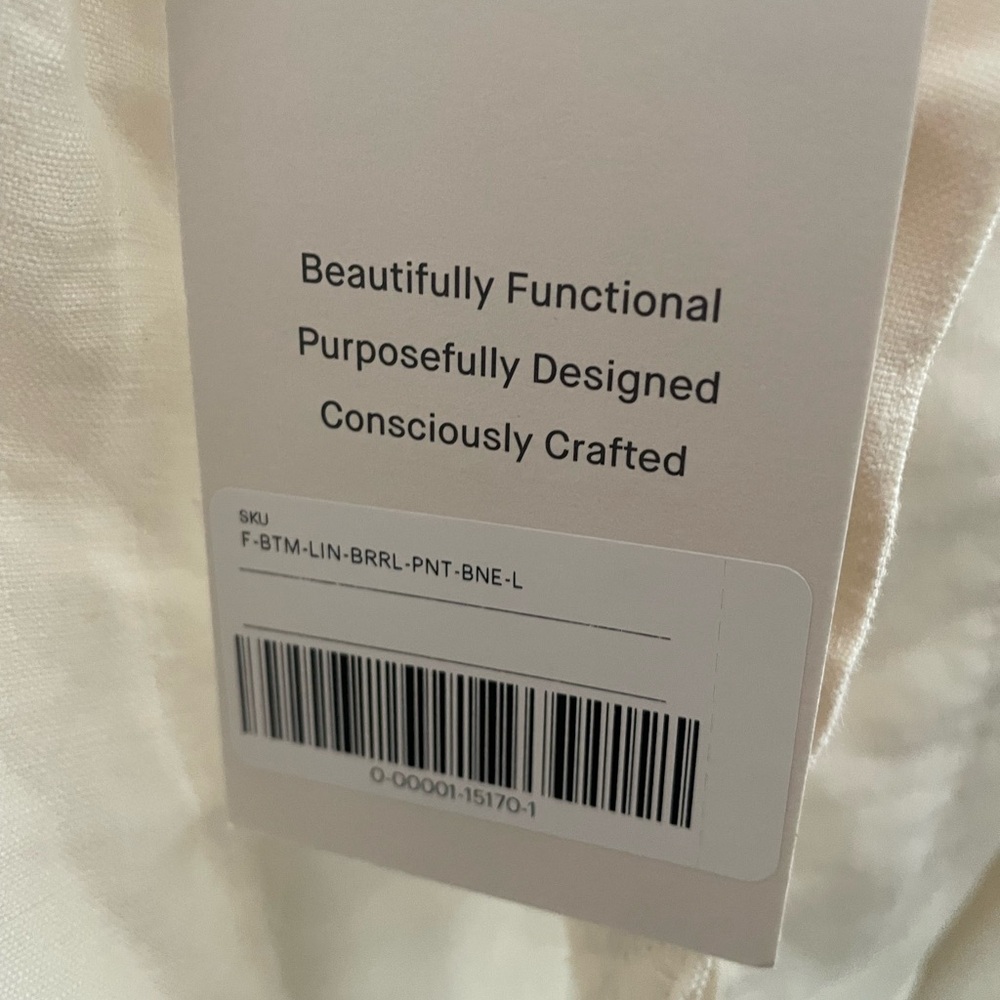 Everlane Linen Barrel Pants Bone L 100% European Linen - Picture 8 of 8